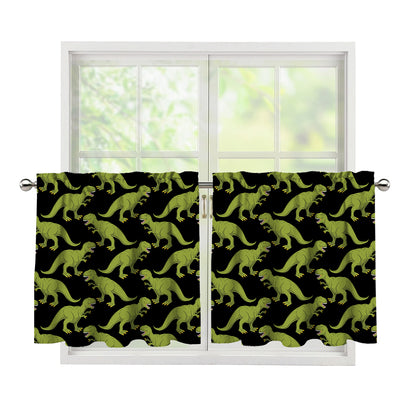 Tyrannosaurus Rex Pattern Print Tier Curtains
