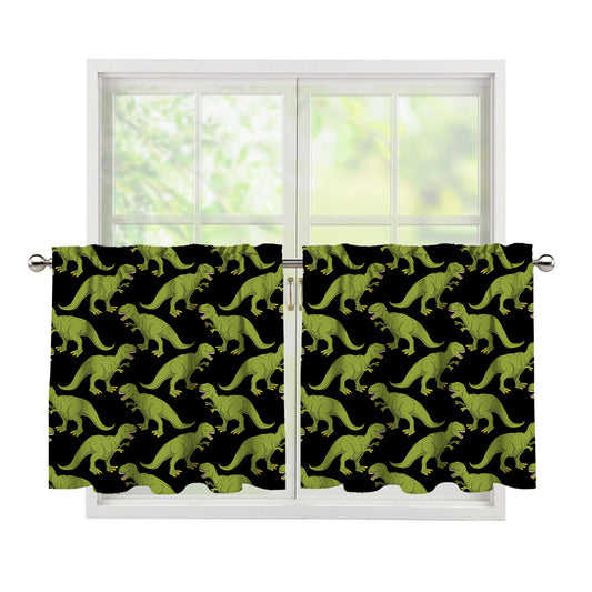 Tyrannosaurus Rex Pattern Print Tier Curtains