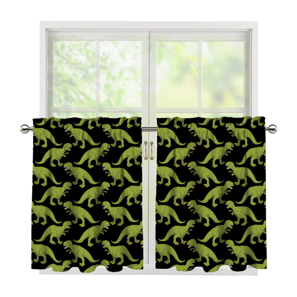 Tyrannosaurus Rex Pattern Print Tier Curtains
