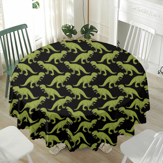 Tyrannosaurus Rex Pattern Print Waterproof Round Tablecloth