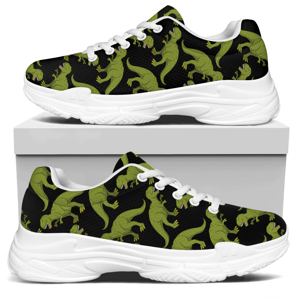 Tyrannosaurus Rex Pattern Print White Chunky Shoes