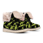 Tyrannosaurus Rex Pattern Print Winter Boots