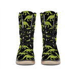 Tyrannosaurus Rex Pattern Print Winter Boots