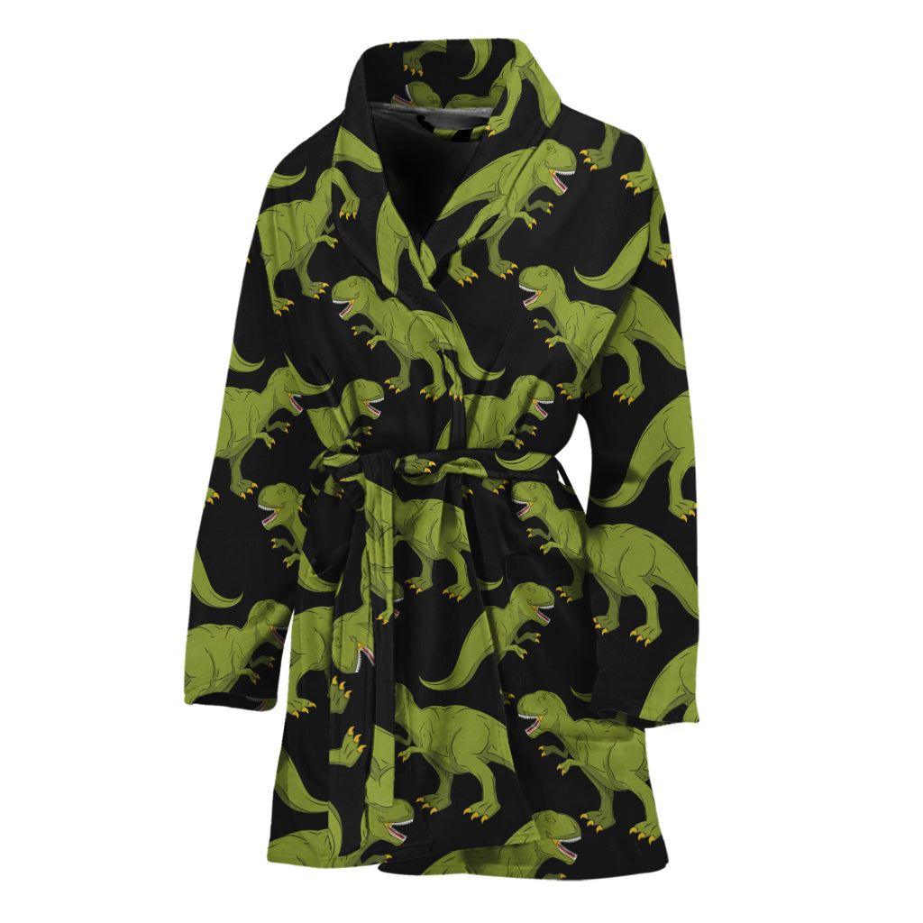 Tyrannosaurus Rex Pattern Print Women's Bathrobe