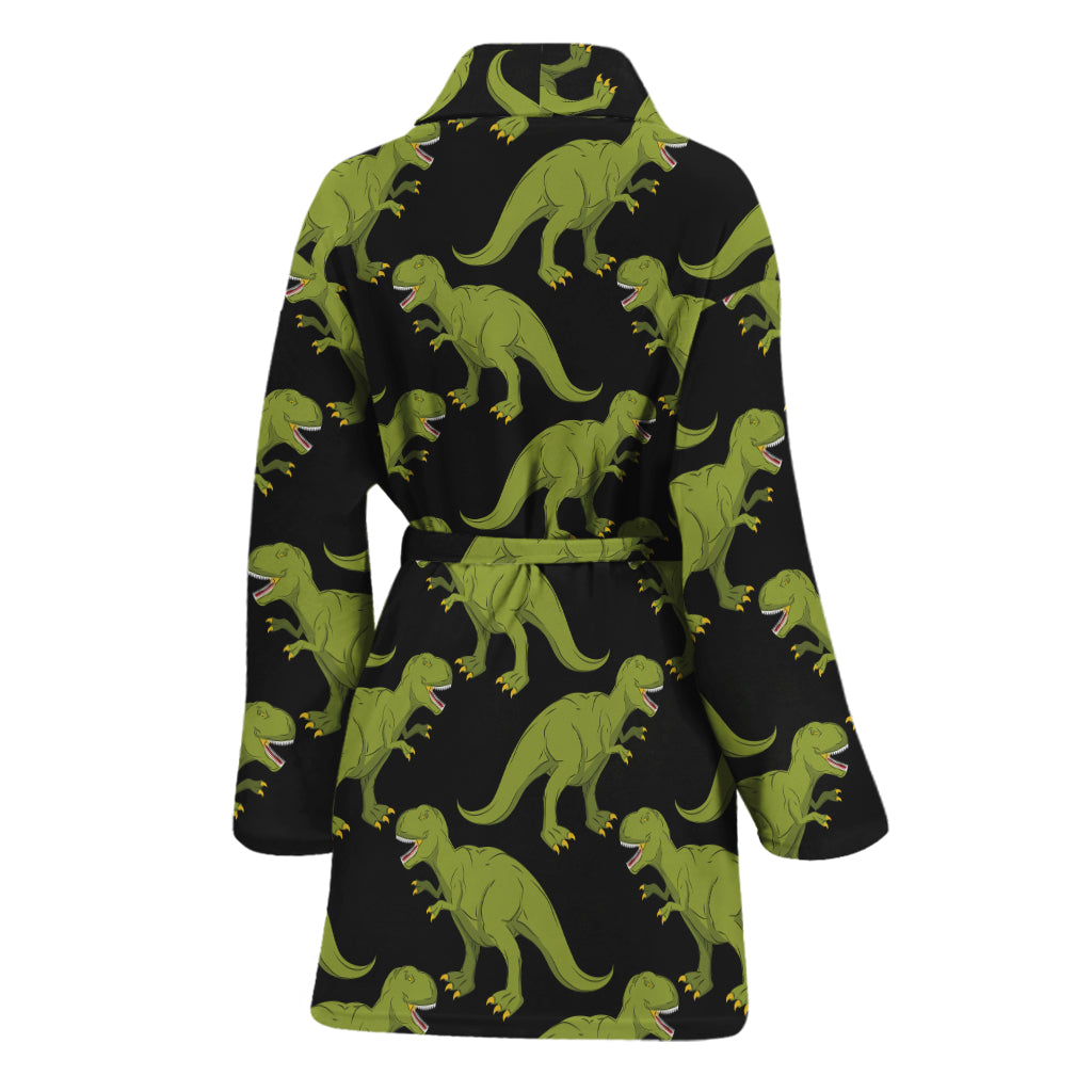 Tyrannosaurus Rex Pattern Print Women's Bathrobe