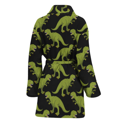 Tyrannosaurus Rex Pattern Print Women's Bathrobe