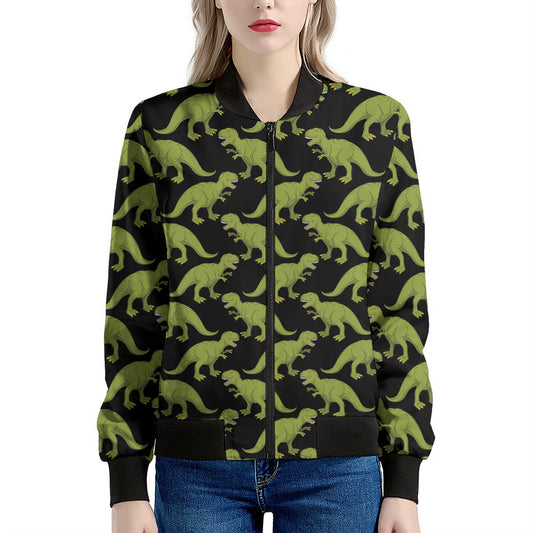 Tyrannosaurus Rex Pattern Print Women's Bomber Jacket