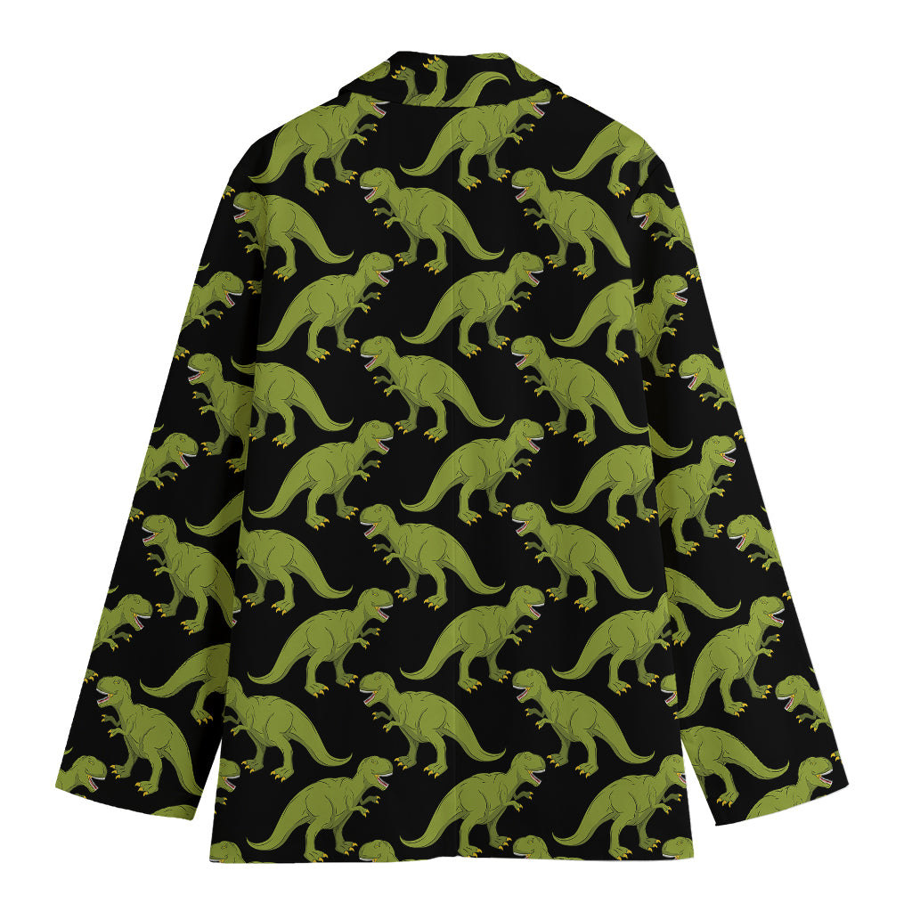 Tyrannosaurus Rex Pattern Print Women's Cotton Blazer