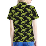 Tyrannosaurus Rex Pattern Print Women's Polo Shirt