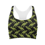 Tyrannosaurus Rex Pattern Print Women's Sports Bra