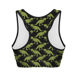 Tyrannosaurus Rex Pattern Print Women's Sports Bra