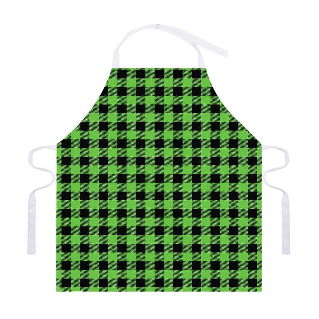 UFO Green And Black Buffalo Check Print Adjustable Apron