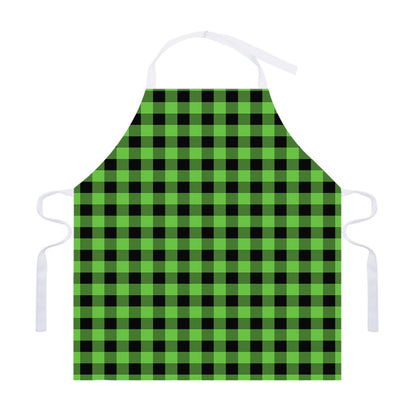 UFO Green And Black Buffalo Check Print Adjustable Apron