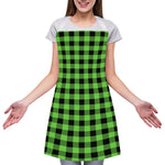 UFO Green And Black Buffalo Check Print Adjustable Apron