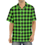 UFO Green And Black Buffalo Check Print Aloha Shirt