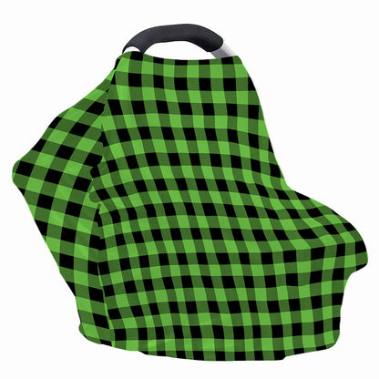 UFO Green And Black Buffalo Check Print Baby Seat Cover