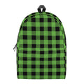 UFO Green And Black Buffalo Check Print School Backpack