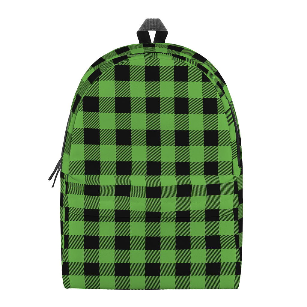 UFO Green And Black Buffalo Check Print Backpack