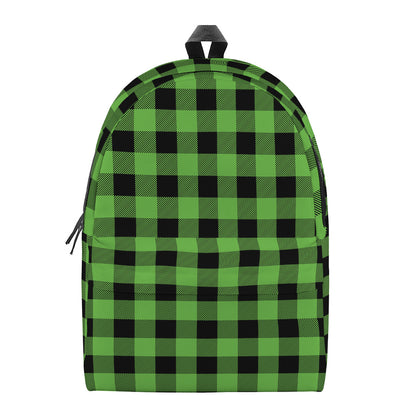 UFO Green And Black Buffalo Check Print Backpack