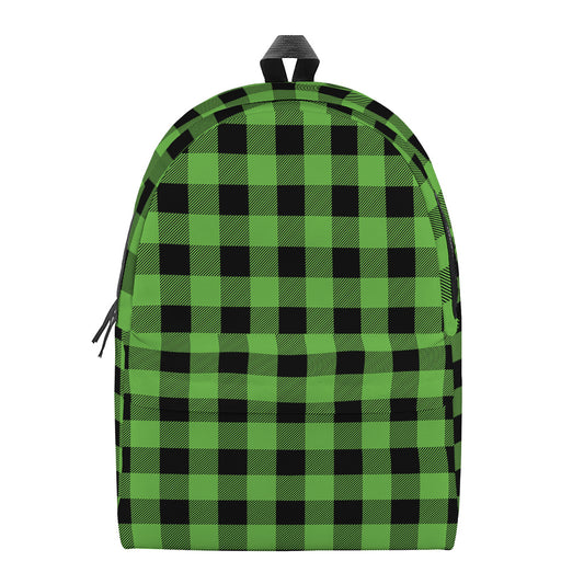 UFO Green And Black Buffalo Check Print Backpack