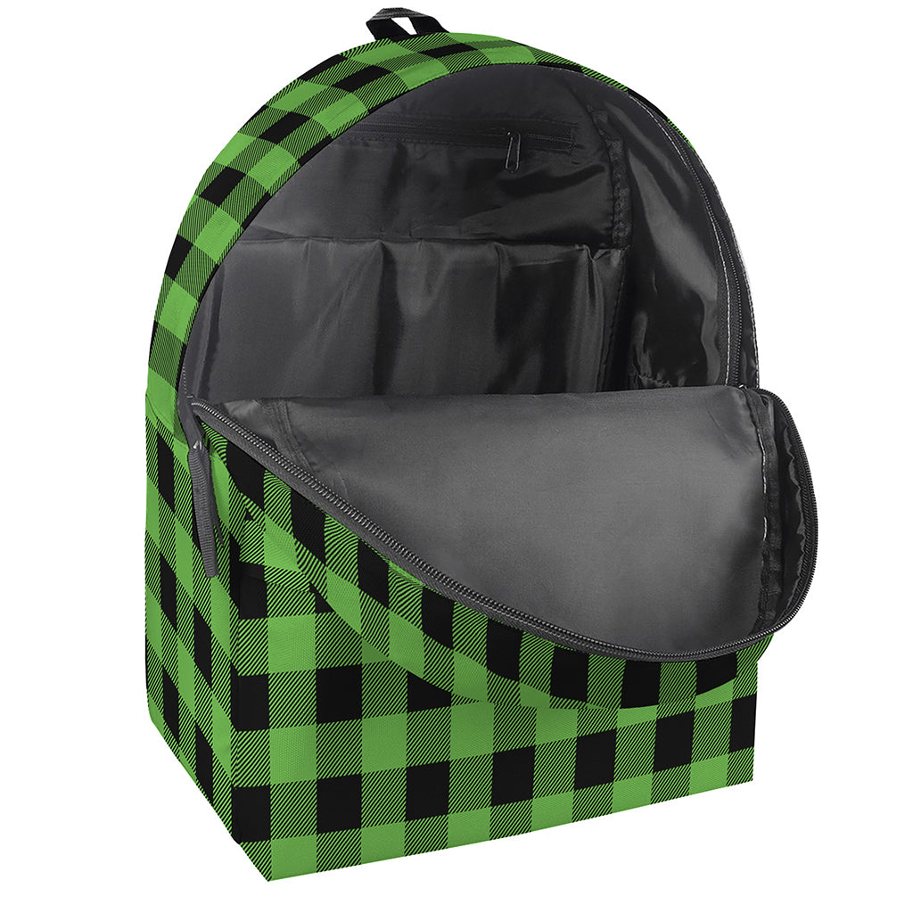 UFO Green And Black Buffalo Check Print Backpack