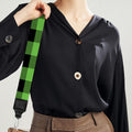 UFO Green And Black Buffalo Check Print Bag Strap