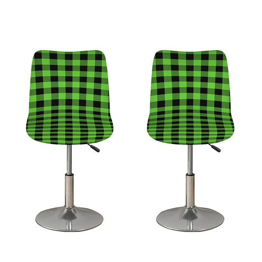 UFO Green And Black Buffalo Check Print Bar Stool Covers