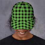 UFO Green And Black Buffalo Check Print Baseball Cap