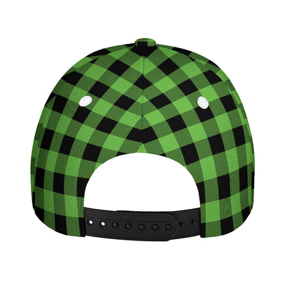 UFO Green And Black Buffalo Check Print Baseball Cap