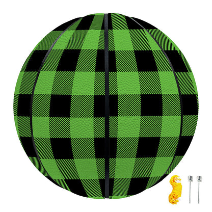 UFO Green And Black Buffalo Check Print Basketball