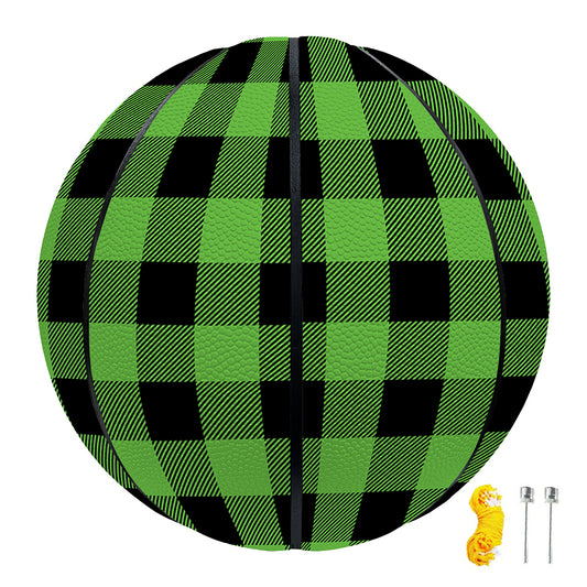 UFO Green And Black Buffalo Check Print Basketball
