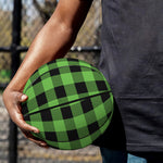 UFO Green And Black Buffalo Check Print Basketball