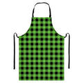 UFO Green And Black Buffalo Check Print Bib Apron With Pocket