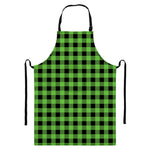 UFO Green And Black Buffalo Check Print Bib Apron With Pocket