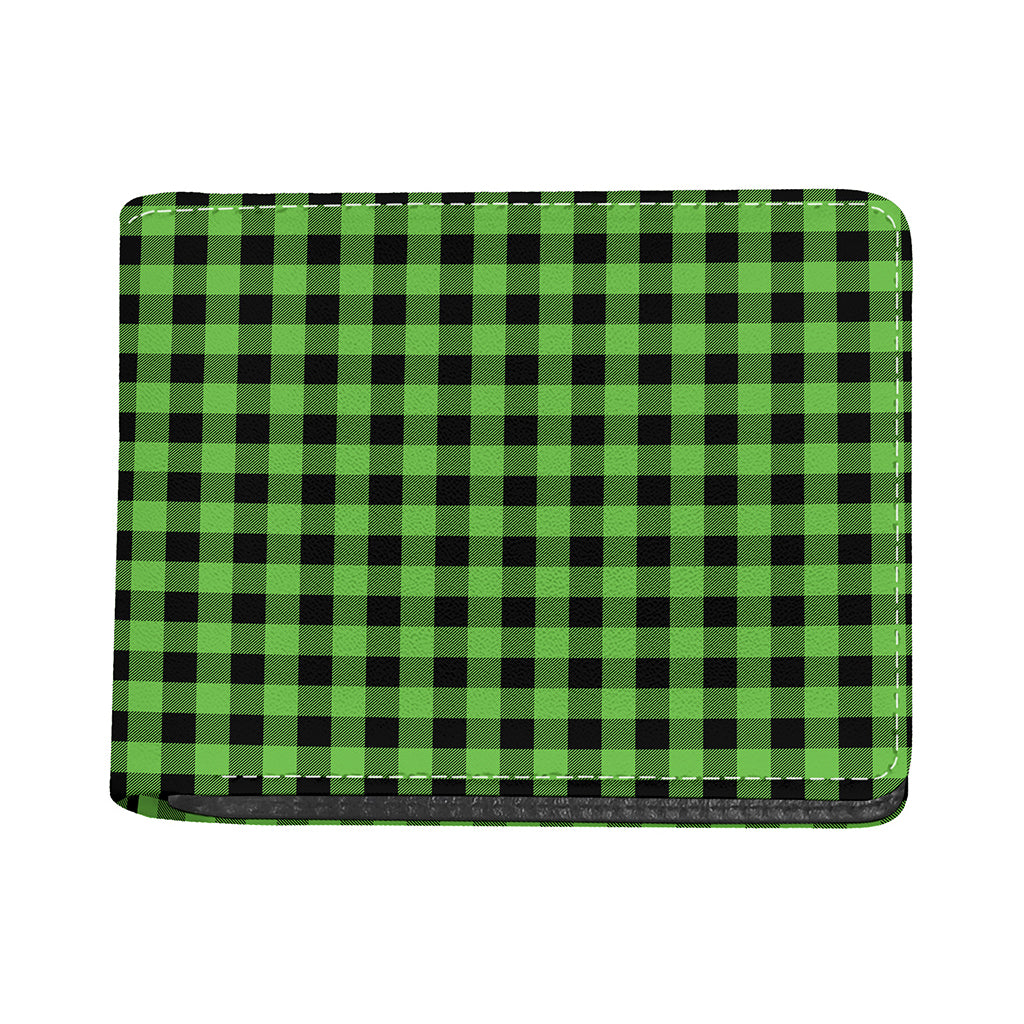 UFO Green And Black Buffalo Check Print Bifold Wallet