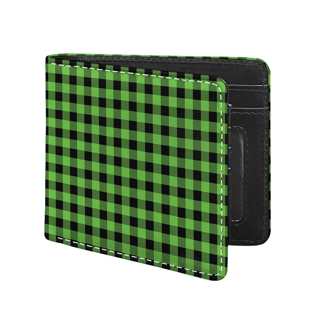 UFO Green And Black Buffalo Check Print Bifold Wallet