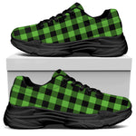 UFO Green And Black Buffalo Check Print Black Chunky Shoes