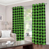 UFO Green And Black Buffalo Check Print Blackout Grommet Curtains