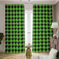UFO Green And Black Buffalo Check Print Dimout Pencil Pleat Curtains