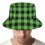 UFO Green And Black Buffalo Check Print Bucket Hat