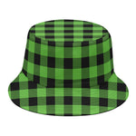 UFO Green And Black Buffalo Check Print Bucket Hat