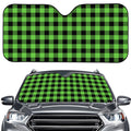 UFO Green And Black Buffalo Check Print Car Windshield Sun Shade