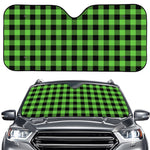 UFO Green And Black Buffalo Check Print Car Windshield Sun Shade