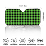 UFO Green And Black Buffalo Check Print Car Windshield Sun Shade