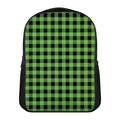 UFO Green And Black Buffalo Check Print Casual Backpack