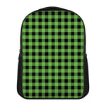 UFO Green And Black Buffalo Check Print Casual Backpack