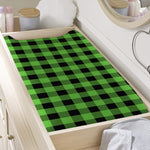 UFO Green And Black Buffalo Check Print Changing Pad Cover