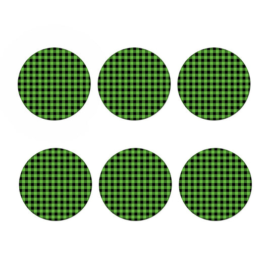 UFO Green And Black Buffalo Check Print Coaster Set