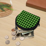 UFO Green And Black Buffalo Check Print Coin Purse