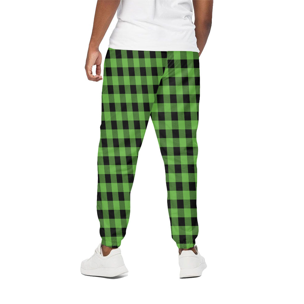 UFO Green And Black Buffalo Check Print Cotton Pants